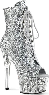 Produktbild von ADORE-1021G Damen Booties von Pleaser, Silber EU 41, US 11