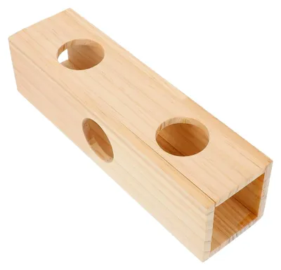Produktbild von Hamsterspielzeug aus langlebigem Holz mit Wühllabyrinth für Zwerghamster und Meerschweinchen im Käfig