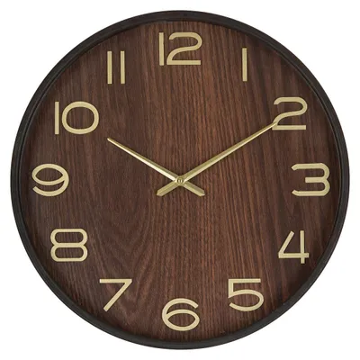 Produktbild von Atmosphera Wanduhr/wanduhr - Woody - Dia 38 cm - Holz - braun