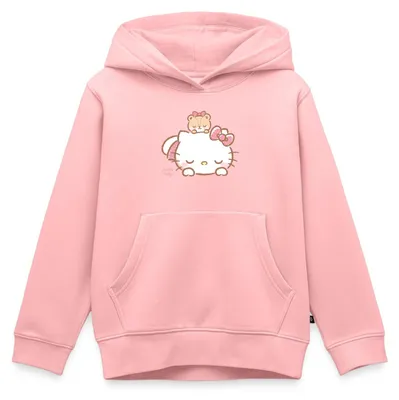 Produktbild von Spreadshirt Hello Kitty Mit Teddy Auf Dem Rücken Kinder Premium Hoodie, 122/128 (6 Jahre), Rosa