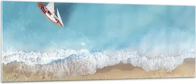Produktbild von Bilder auf glas - Einteilig - Yacht Sommer Meer - 140x50cm - Glasbilder - Wandbilder - Bilder - zum Aufhängen bereit - Wanddekoration aus Glas - Glas Bilder - Wandbild auf Glas - GAB140x50-4140