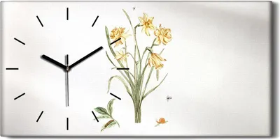 Produktbild von Wandkunst Leinwand Bild Uhr Geräuschlos 60x30 Gemälde Blumen Pflanzen Kunst - schwarze Hände
