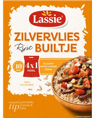 Image de Lassie Builtjes Zilvervliesrijst 300g – Riz complet naturel, riche en fibres, polyvalent