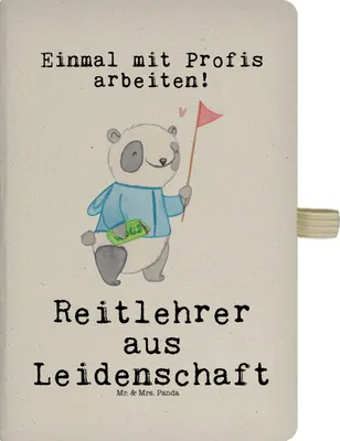 Produktbild von Mr. & Mrs. Panda Tagebuch Reitlehrer Leidenschaft - Transparent - Geschenk, Skizzenbuch, a5 kladde, Notizbuch, Journal