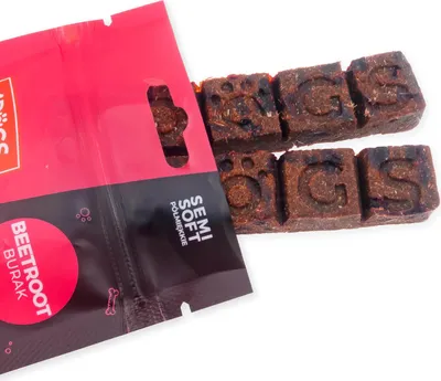 Obrázek produktu pro Tyčinka z kachního masa - červená řepa a paroží, poloměkká - balení po 2 kusech