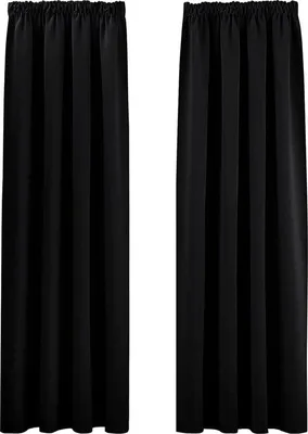 Immagine prodotto di Tende oscuranti Unyqoos® set da 2, colore nero – tende termiche oscuranti, ciascuna di 245x140 cm (altezza x larghezza), 230 g/m², che bloccano fino all'85-95% della luce, con proprietà isolanti termiche e acustiche, adatte a tende e sistemi a binari