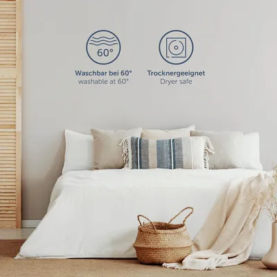Produktbild von Blumtal Premium Spannbettlaken 90x200cm – Atmungsaktive Baumwolle in Weiß für Boxspringbetten