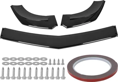 Produktbild von 3-teiliger Frontstoßstangen-Lippenspoiler, kratzfester Kinnsplittersatz, Ersatz für Benz C-Klasse W204 S204 2011–2014, glänzendes Schwarz