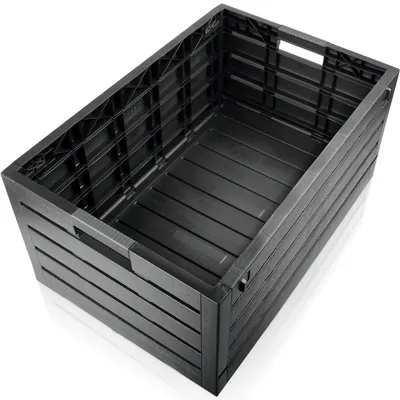 Produktbild von 4X Premium Klappbox 60L in Holzdekor 60x40x28cm Aufbewahrungsbox Transportbox bis 30kg faltbar klappbar stapelbar