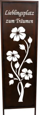 Produktbild von Gartenstecker Gartenschild mit Spruch Deko Metall Schild Blume Skulptur Figur