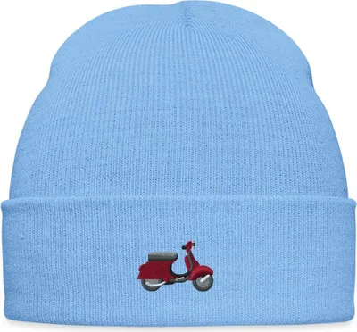 Produktbild von Spreadshirt Motorroller Stickerei Bestickte Wintermütze, One size, Himmelblau