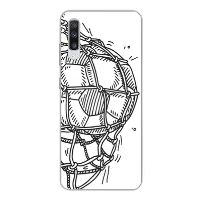 Produktbild von MuchoWow® Handyhülle Schutzhülle Hülle für Samsung Galaxy A70 Eine Illustration eines Fußballschusses ins Tor - Jungen - Mädchen - Kinder Silikon Softcase Handy Hülle - Schutzhaube