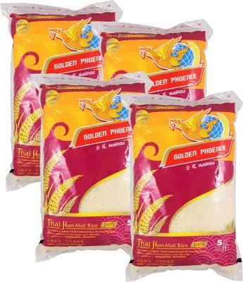 Produktbild von 4er Pack GOLDEN PHOENIX Thai Duftreis Langkorn (4x 5kg) | Jasmine Rice | Superior Quality