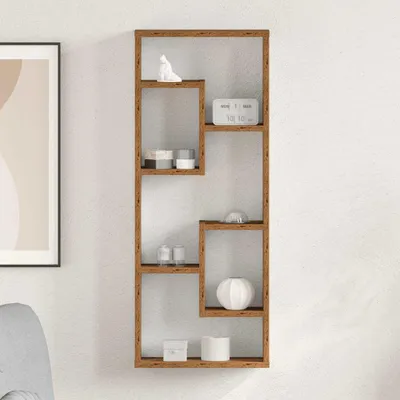 Productafbeelding van Maison Exclusive - Wandplank, uitstraling oud hout, 36x16x90 cm, houtvezelplaat