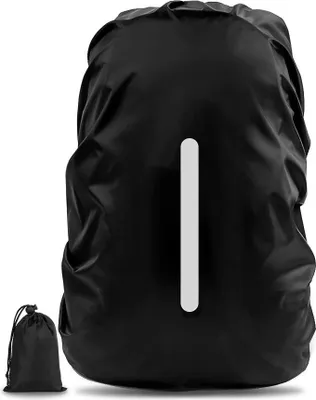 Produktbild von AVANA Regenschutz für Rucksäcke (26-40L) Wasserdichte Regenhülle Schulranzen Rucksack Cover reflektierender Rucksacküberzug Schwarz - Größe M