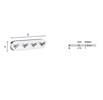 Produktbild von SMEDBO HOME Handtuchhaken Handtuchhalter 4 Haken matt HS359