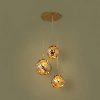 Immagine prodotto di Lampada a sospensione LED "KADNIS" in cristallo, stile lampadario a tre luci - 3 x E27, design moderno in stile vintage/industriale/scandinavo/rustico, ideale per soggiorno, camera da letto, ingresso, finitura oro