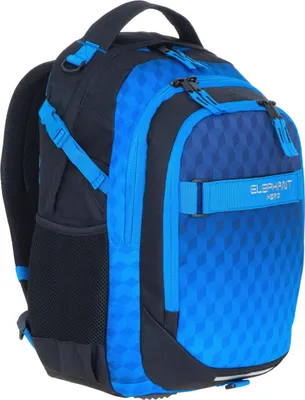 Produktbild von Schulrucksack 3 Teile Set Elephant Hero Signature Rucksack Schulmappe Jungen Schulrucksackset Held Premium 12868 rsm Dark Blue Cube (Blau Schwarz)