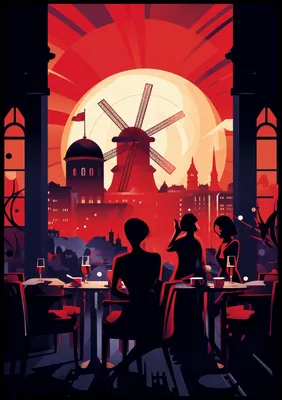Produktbild von Poster 70x100cm Abendbälle am Windmühle