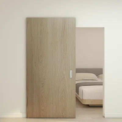 Produktbild von Inova Holzschiebetür Eiche 210 x 103 cm Komplettset mit unsichtbarer Laufschiene und Softclose