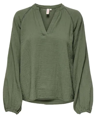 Produktbild von ONLY Shirt Bluse mit Ballonärmeln Legeres V-Neck Crepe Top ONLTHYRA Größe: L