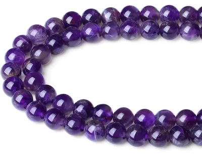 Produktbild von Naturstein Perlen Amethyst Lila 8mm zum Auffädeln für Schmuck DIY ca. 47 Stück