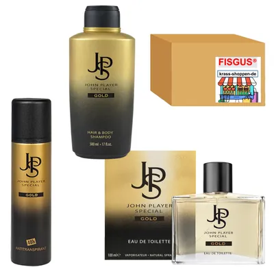 Produktbild von John Player Special - Gold - EdT 100ml - Deo Spray 150ml - Bath & Shower Gel 500ml