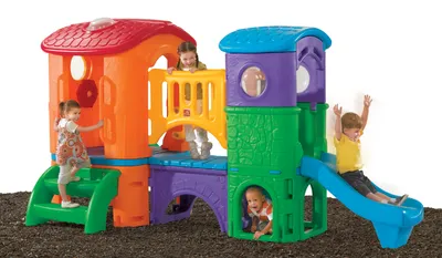 Image de Step2 Clubhouse Climber Aire De Jeux Enfant Avec 2 Toboggans | Toboggan Pour Enfants | Aire De Jeux Enfant En Plastique