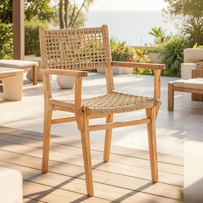 Zdjęcie produktu dla Eleganckie drewniane krzesło ogrodowe na balkon, taras i do ogrodu