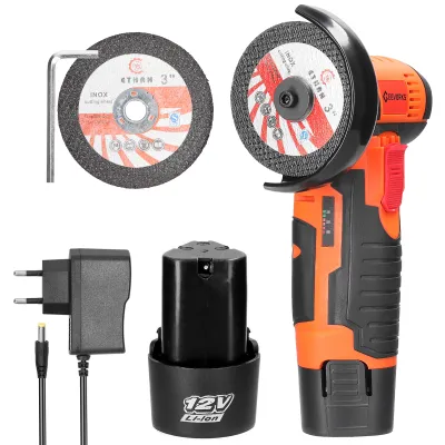 Produktbild von Mini Winkelschleifer, 12V Akku-Winkelschleifer 19500 U/min, mit 2 Batterien, 2 Trennscheiben, zum Schneiden Polieren von Keramikfliesen, Stein Stahl