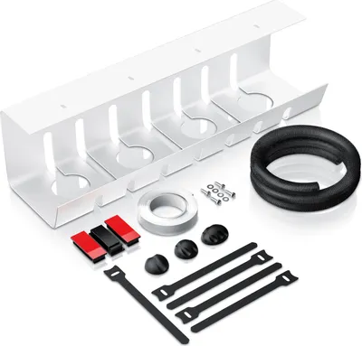 Obrázek produktu pro BEARWARE Kabelový kanál na stůl, držák kabelů pod stůl, vedení kabelů bez vrtání (sada), vedení kabelů z nerezové oceli pro domácnost, kancelář a kancelář, organizace kabelů