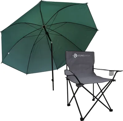 Produktbild von Eurocatch Angelstuhl und Regenschirm – Set – Campingstuhl – Angelschirm