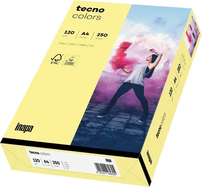 Produktbild von Multifunktionspapier tecno colors Pastell A4 120g/qm VE=5x250 Blatt hellgelb