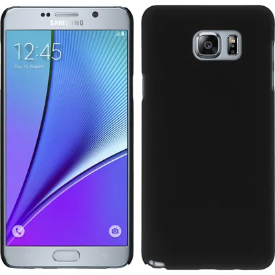 Produktbild von PhoneNatic Case kompatibel mit Samsung Galaxy Note 5 - Hülle schwarz gummiert Hard-case + 2 Schutzfolien