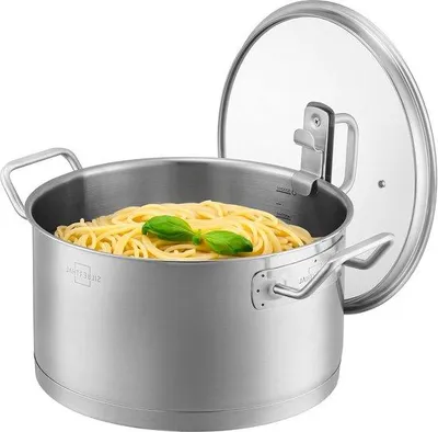 Immagine prodotto di Pentola in acciaio inossidabile da 24 cm, adatta all'induzione, 58 L, con coperchio, per tutti i tipi di fornelli, adatta al forno