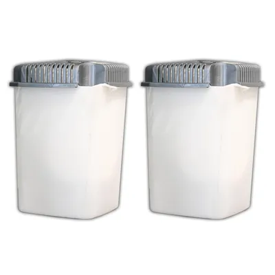 Produktbild von 2x Luftentfeuchter mit Ausgießer 14x14x19,5 cm je 680g Granulat Raumentfeuchter Raum Trockner Entfeuchter