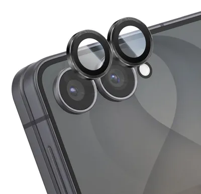 Immagine prodotto di Enkay, protezione per fotocamera per Samsung Galaxy Z Flip 8, realizzata in vetro temperato 9H, resistente agli urti, colore nero/trasparente