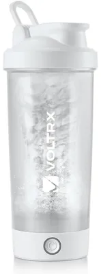 Immagine prodotto di Shaker elettrico per proteine, capacità 24 once, colore bianco, ricaricabile tramite USB-C, privo di BPA