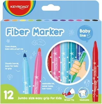 Image de KEYROAD Marqueurs Jumbo 12 couleurs