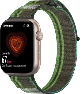 Produktbild von Für Honor Watch 5 Nylon Elastisches Schnallen Klettverschluss Ersatz Armband Dunkelgrün