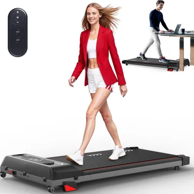 Immagine prodotto di Tapis roulant compatto da posizionare sotto la scrivania - Tapis roulant elettrico - Motore da 2,25 CV - Silenzioso - Portata massima di 100 kg - Inclinazione del 4% - Ideale per l'ufficio domestico e gli appartamenti