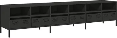 Produktbild von vidaXL TV-Schrank Schwarz 202x39x43,5 cm Kaltgewalzter Stahl