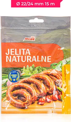 Zdjęcie produktu dla Jelita naturalne baranie 22/24, 15 + 5 mb na kabanosy, frankfurterki, parówki