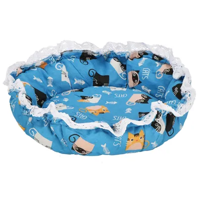 Produktbild von Springos® Hundebett Katzenbett Liegeplatz Rund 73 cm mit Rüsche Liegebett Hundekissen Katzenkissen Weich Leicht