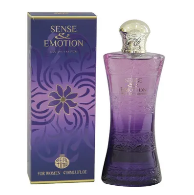 A perfume bottle and its box are displayed against a white background.