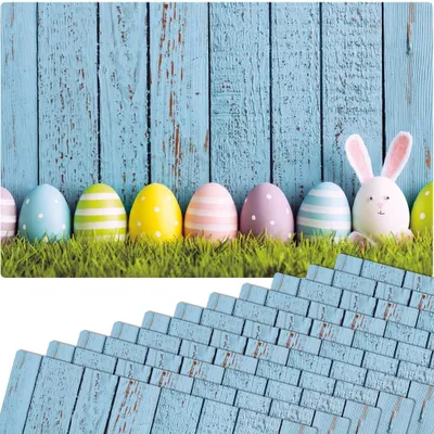 Immagine prodotto di Set di 12 tovagliette lavabili Pasqua Uova di Pasqua e legno