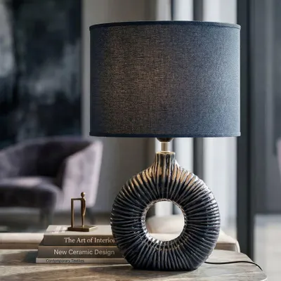 Obrázok produktu pre Stolová lampa z modrej keramiky 28,5x15x43 cm