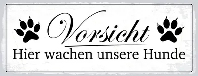 Produktbild von vianmo Holzschild 10x27 cm Vorsicht hier wachen Hunde