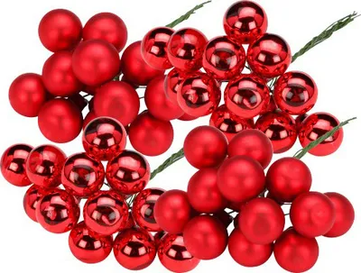Produktbild von Weihnachtskugeln am Draht 2cm Glas 144 Stück - Merry Red