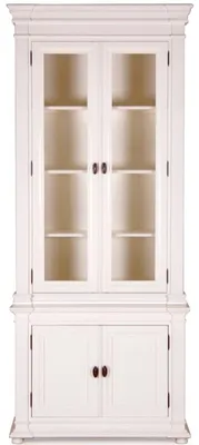 Produktbild von Casa Padrino Landhausstil Vitrinenschrank Antik Weiß 100 x 50 x H. 242 cm - Handgefertigte Shabby Chic Vitrine
